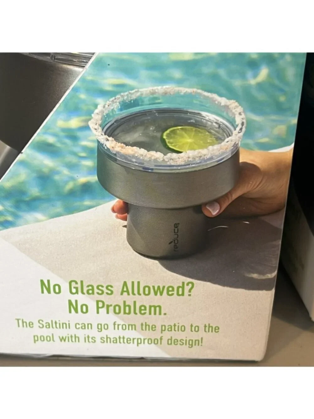 Saltini Tumbler Outdoor Margarita 12‎ oz Cocktail Salt & Sip Saltable Lid NEW
